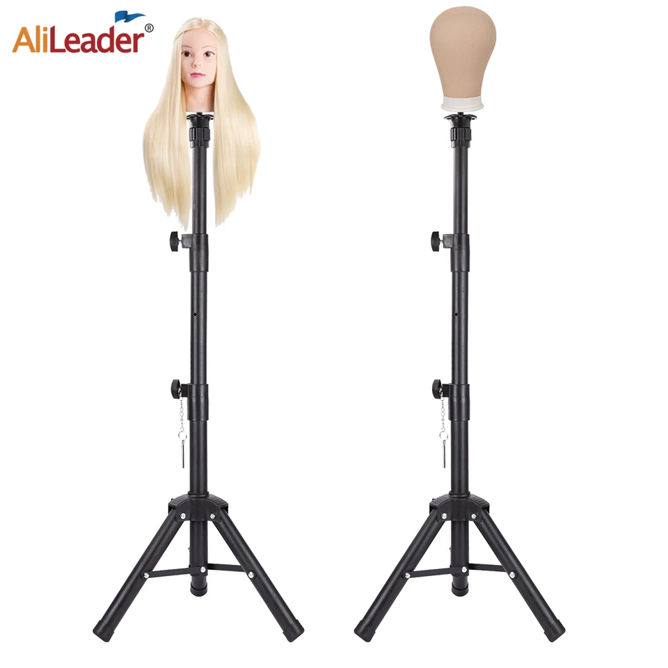 LIYATE Wig Stand Tripod with Head, Wig Head Stand with Mannequin Head, 23  Inch Wig Head