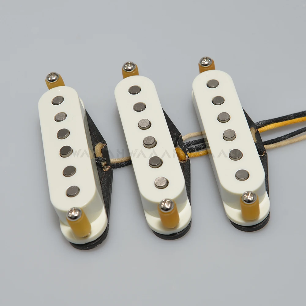 White Cover City Limits SSS Alnico 5 Gitarren-Pickups Single Coil für ST-Style Gitarren N/M/B Pickup S.R.V. Style Blues – Detail 1