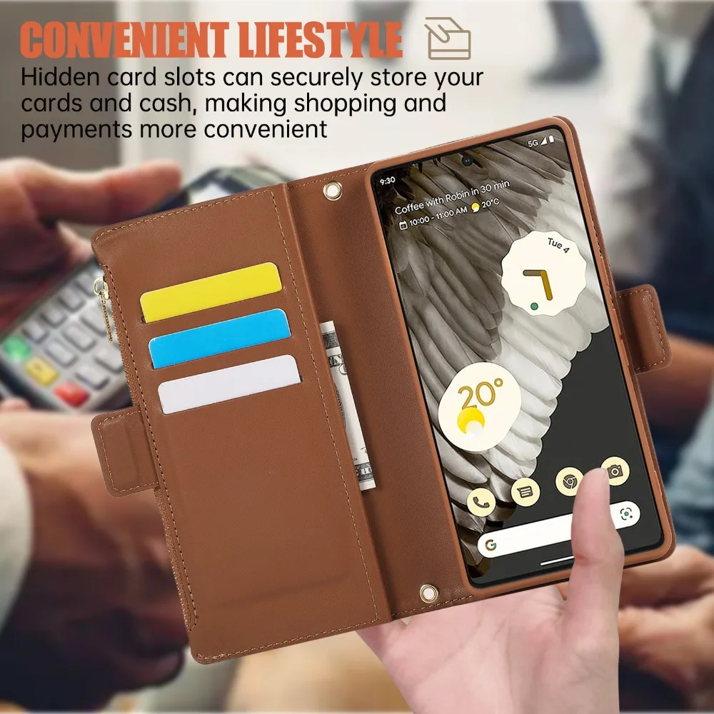 2-in-1 Detachable Crossbody & Wrist Strap Phone Wallet Case with Card Holder