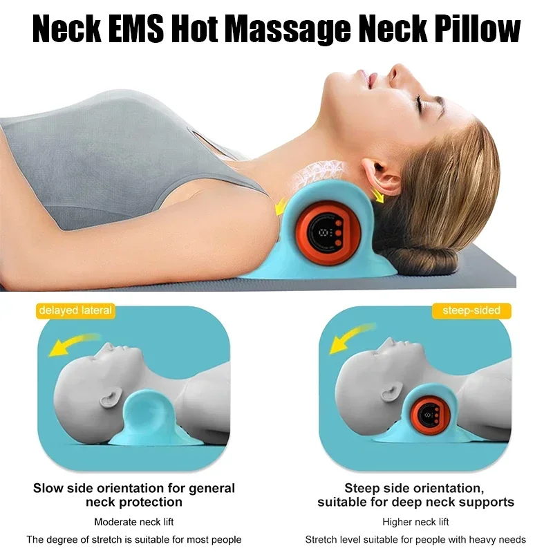 Electric Cervical Massager Neck Stretcher Chiropractic Traction Head Acupoint Ma