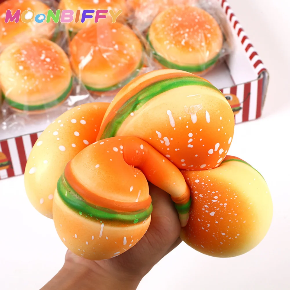 

Jumbo Squishy Kawaii Hamburger Food Soft Shooting Props PU Squishies Slow Rising Stress Relief Squeeze Toys for Kids Girls Gift