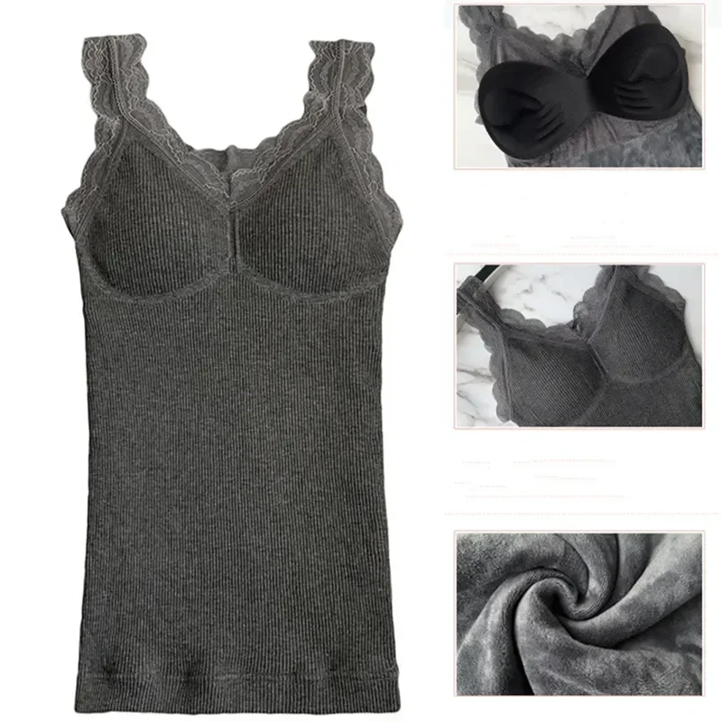 

Lingerie Top Shirt Lace Undershirt Thermo Warm Clothing Winter Thermal Underwear Wear Intimate Inner Vest