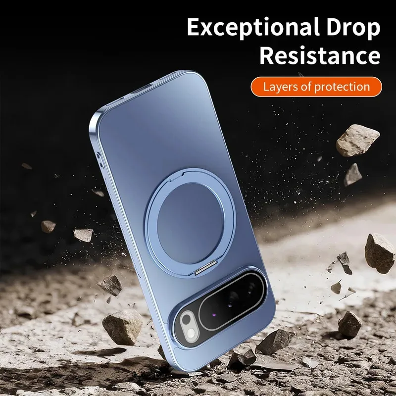 Luxury 360° Magnetic Wireless Charging Armor with Electroplating Matte Cover