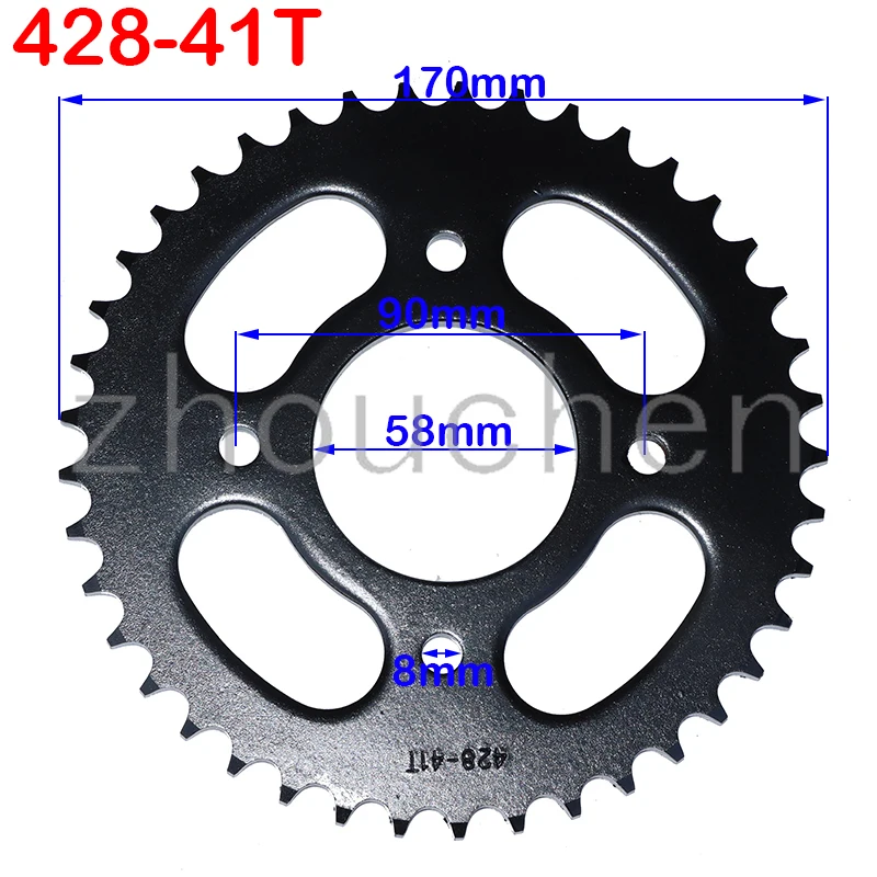 420/428 Chains 58MM 37T/41T/48T Motorcycle Chain Sprockets Rear Back Sprocket engine sprocket for ATV Quad Pit Dirt Bike Motorcycle Motor Moped