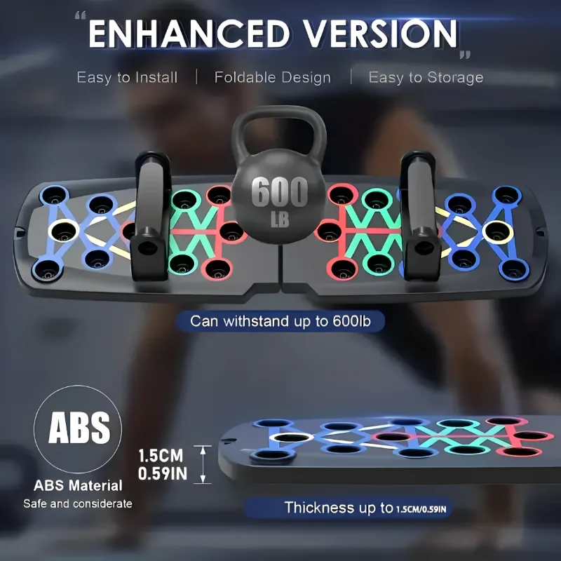 Portable Multifunctional Push-up Board Fitness and Muscle Training Device Home Workout Set Foldable Push Up Bar Resistance