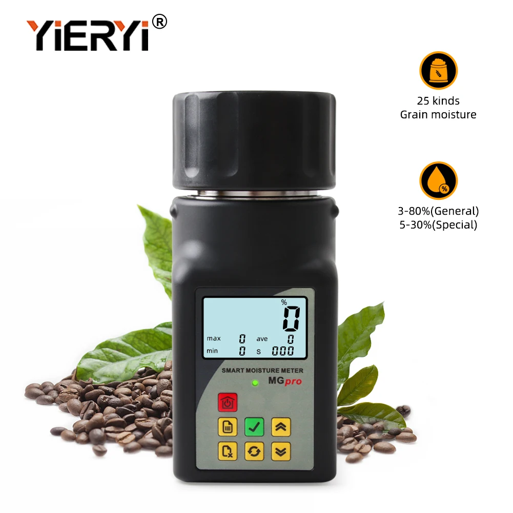 YieryiSmartCoffeeCocoaBeanMoistureMeterMGProGrainMoisture