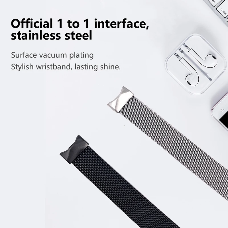 Milanese Magnetic Loop Metal Strap with TPU Soft Screen Protector