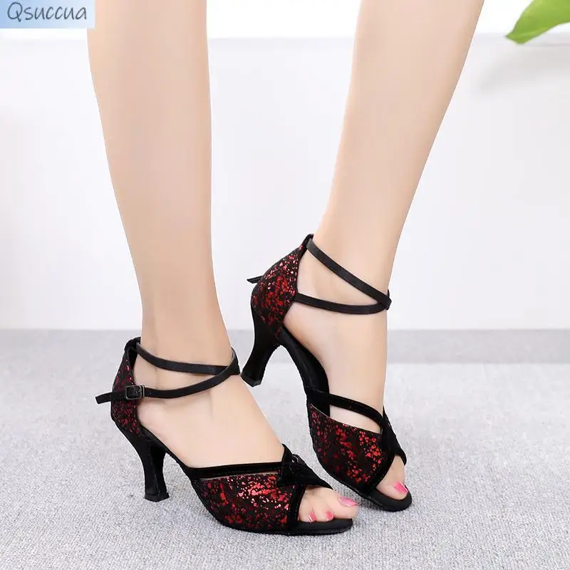 

Women Dance Shoes Latin Girls Modern Tango Ballroom Ladies High Heel Soft Sole Dancing Shoes Professional