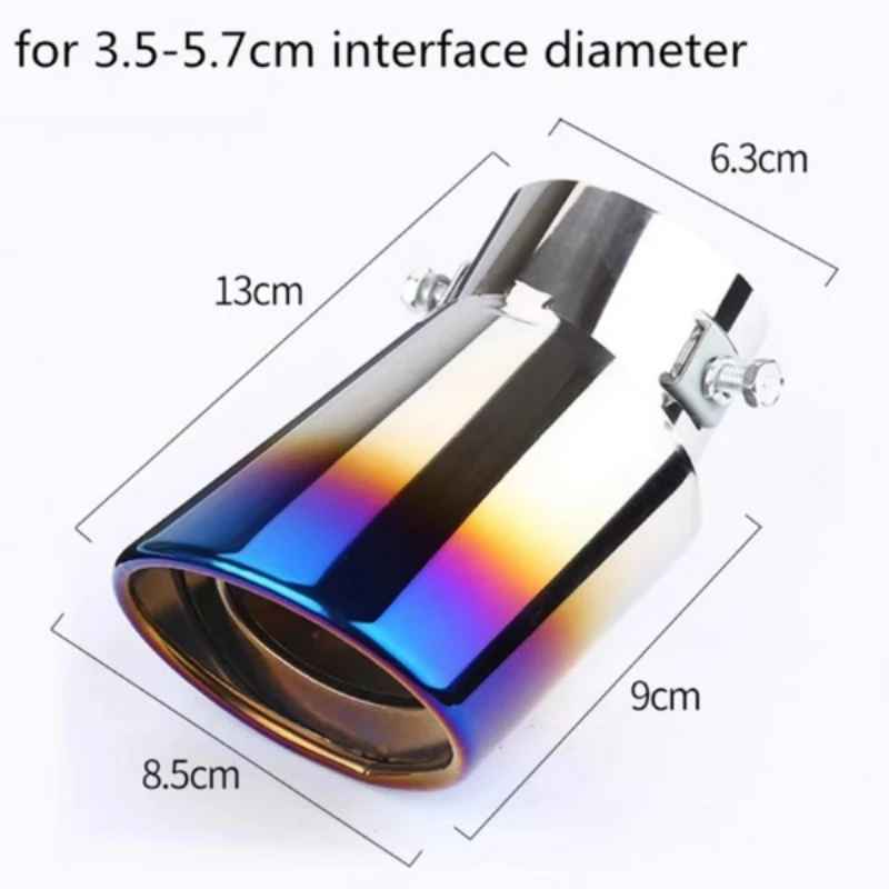 Exhaust Pipe Tip Universal Car Exhaust Pipe Car Rear Modification Parts Black Stainless Steel Exhaust Tip Tail Pipe Throat Liner Accessories
