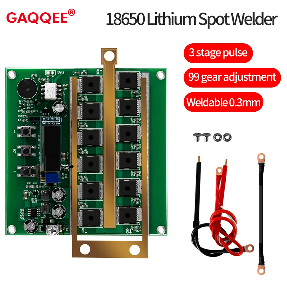 

12V Spot Welder 99 Gears Mini Spot Welding Machine Support Farad Capacitor PCB Circuit Board DIY Kits for 18650 Lithium Battery