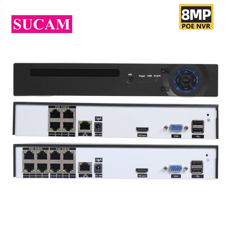 

8CH 4K Система охранного видеонаблюдения POE NVR 4/8 канальный 8MP комплект системы XMEYE P2P ONVIF сетевой видеорегистратор безопасности для 5MP 8MP IP камеры наблюдения