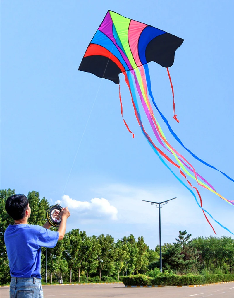 High-Quality Rainbow Eagle Kite for Kids - Durable Ripstop Nylon Fabric and Strong Line rainbow kite