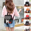 PU Leather Plaid Backpack Splicing Backpack for Women Multi-Function Knapsack Teenager School Bag Leisure Lock Backpack 1