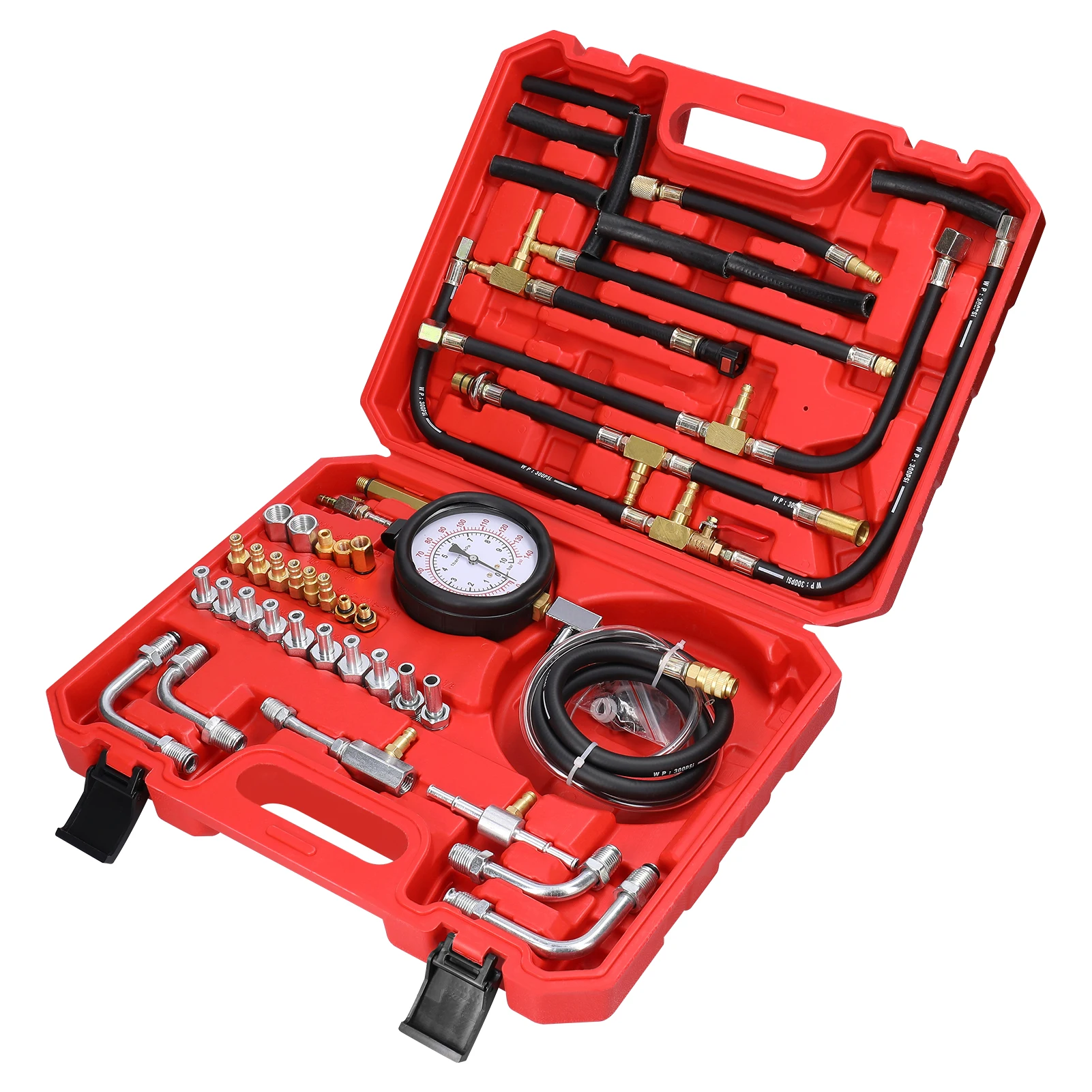 Fuel Injection Pressure Tester Kit – 0-140 PSI Pro Gauge, Universal Auto Use