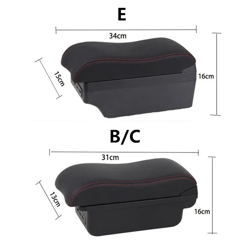 Car Armrest Box for Ford Fiesta 2011 2012 2013 2014 2015 2016 2017 2018 Leather Arm Rest Center Console Storage USB