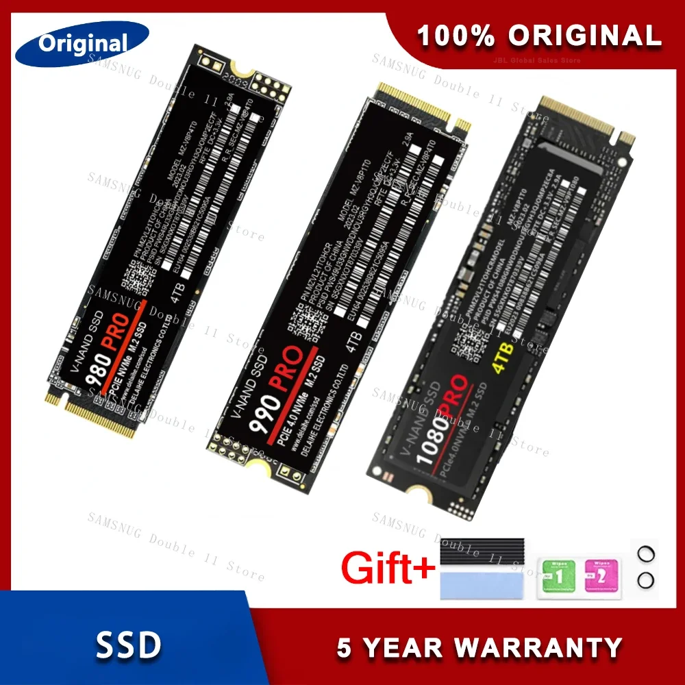 

980PRO 990PRO 1080PRO M.2 SSD 500GB 1TB 2TB 4TB Nvme Pcie Internal Solid State Hard Drive Inch Laptop Desktop TLC PC For PS4/PS5