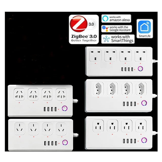 Wifi Smart Tuya Power Strip Surge Protector 4 AC AU Outlet Plug