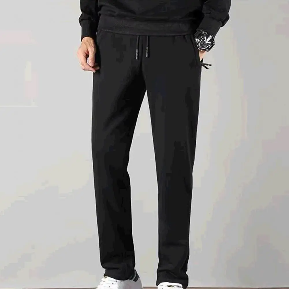 

Men Sweatpants Solid Color Autumn Trousers Soft Fabric Men Sweatpants
