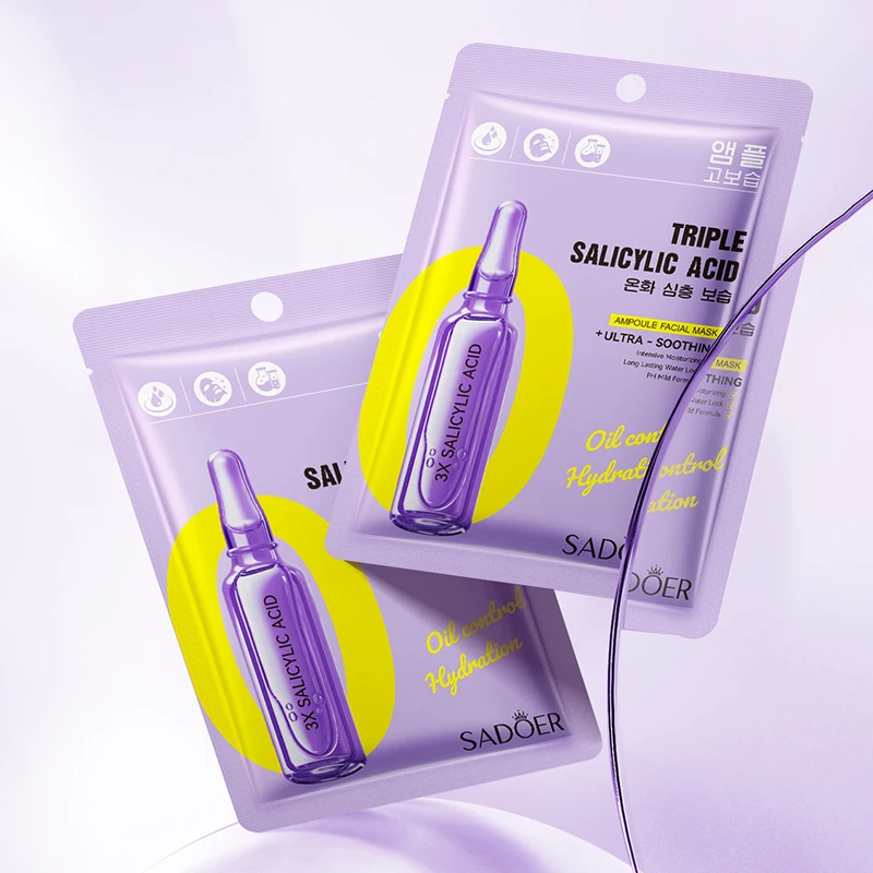 5/10pcs SADOER Salicylic Acid Face Mask  Firming Moisturizing Hydrating Facial Masks Korean Cosmetics Skin Care