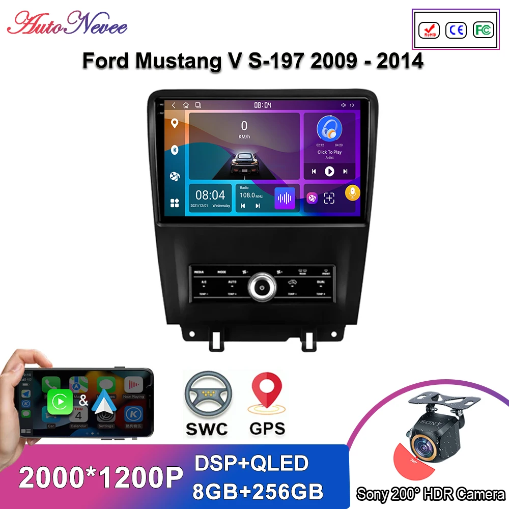 

Android 13 For Ford Mustang V S-197 2009 - 2014 Car Stereo Unit Multimedia Radio Player GPS BT Carplay Android Auto No 2DIN DVD
