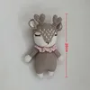 Crochet Baby Handmade Deer Elk Set Rattle Teething Ring Plush Toys Sleeping Dolls Shower Gifts 6