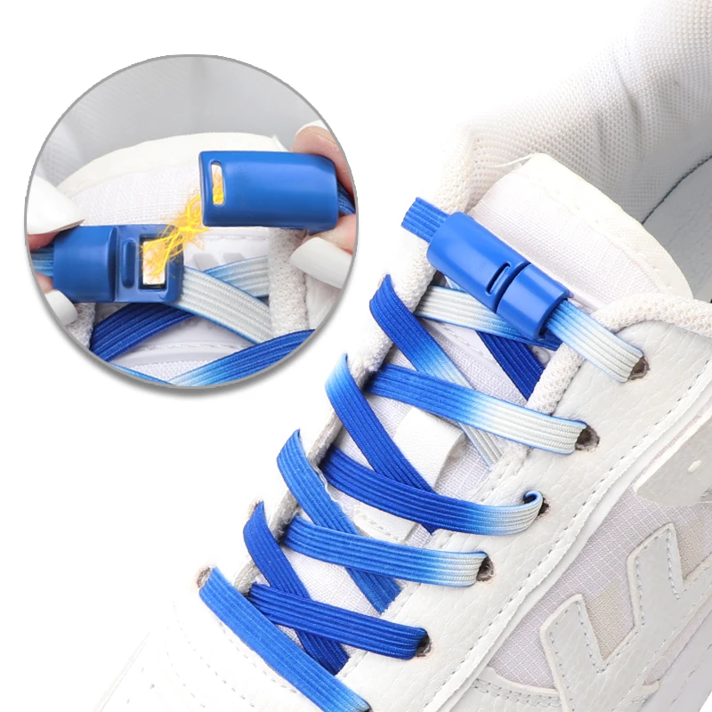 1pair New Flat Elastic Locking Shoelace No Tie Shoelaces Special Creative  Kids Adult Unisex Sneakers Shoes Laces Strings - Shoelaces - AliExpress