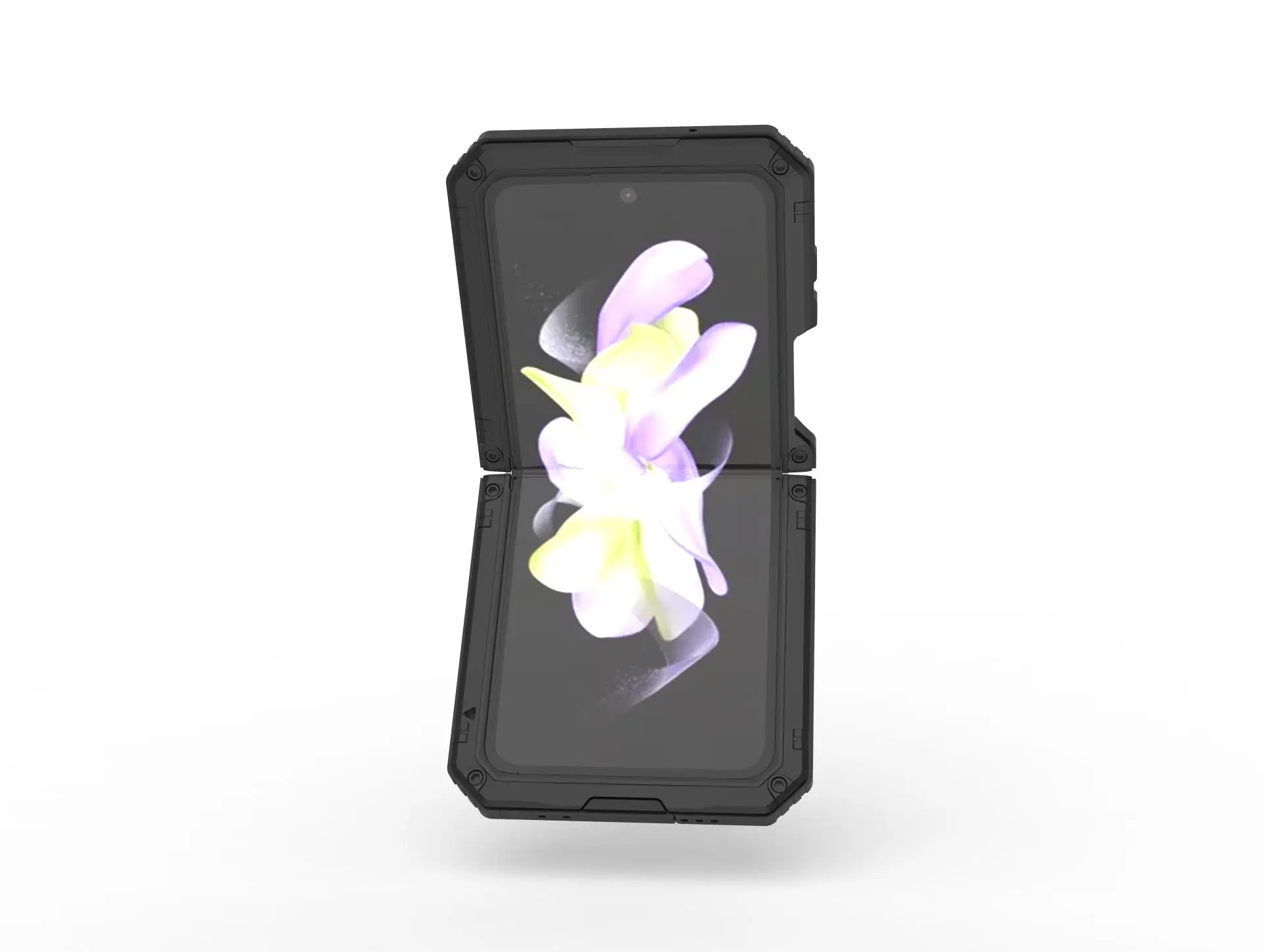 Heavy Duty Protection Armor Metal Phone Cases For Samsung Galaxy Z Flip4 Kickstand Fully Wrapped Silicagel Shockproof Cover Case