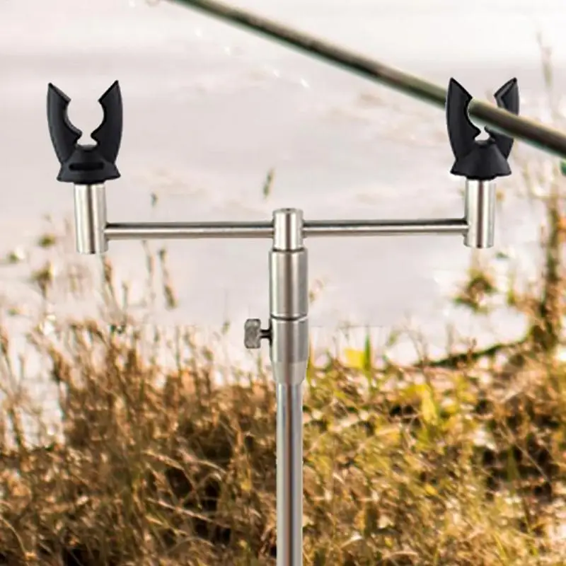 Telescopic Fishing Rod Turret Bracket 11.8-19.7inch Telescopic Ground Support for Fishing Rod Outdoor Tool Gear Stainless Steel