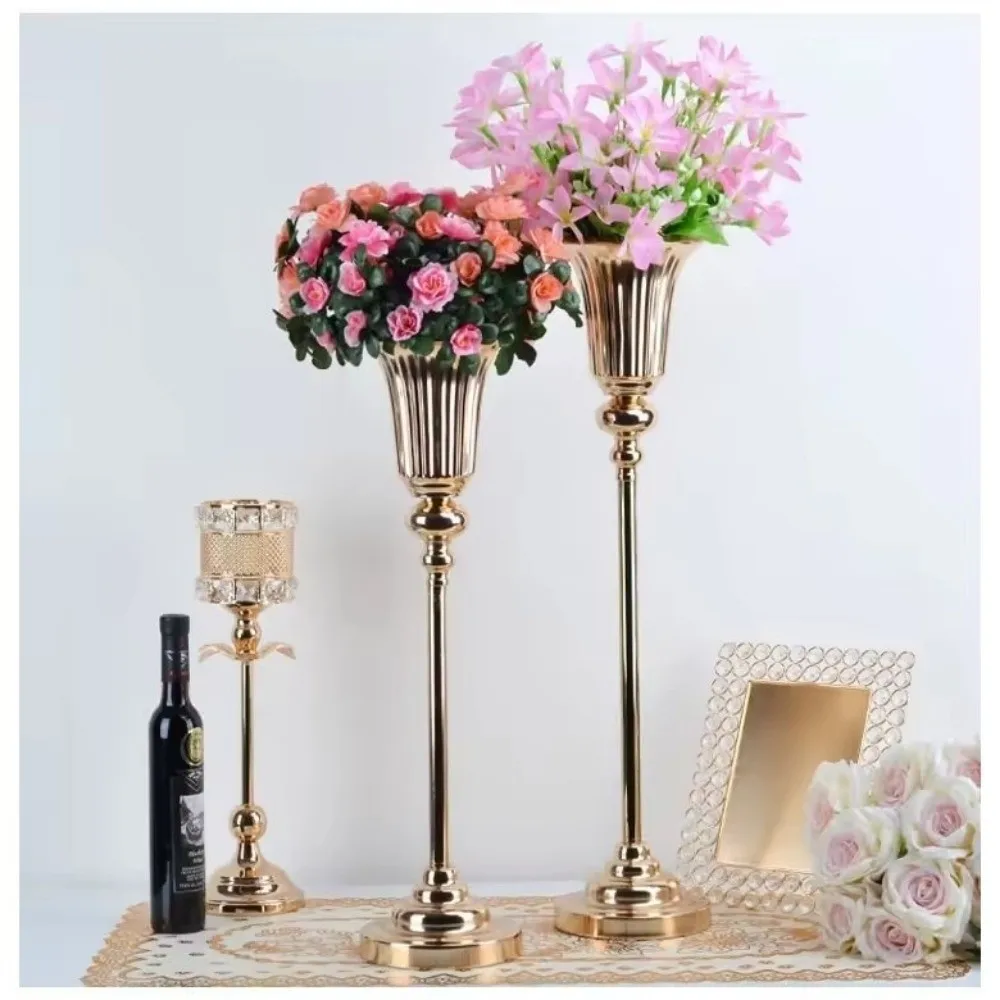 Golden Flower Vase side view