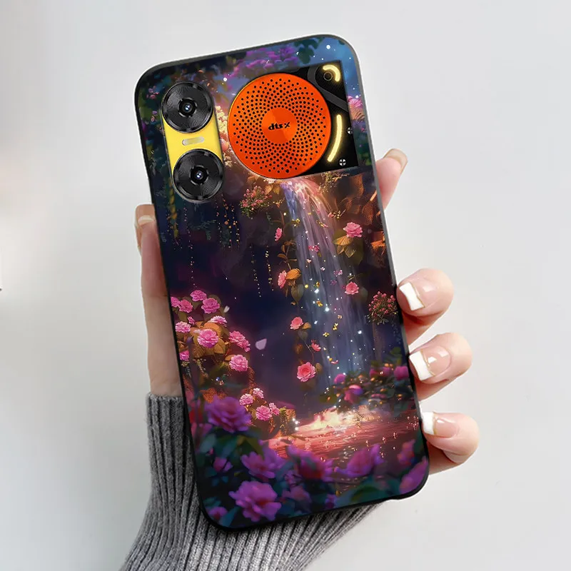 Cute Rabbit Black Silicone Phone Case, Soft TPU Cover