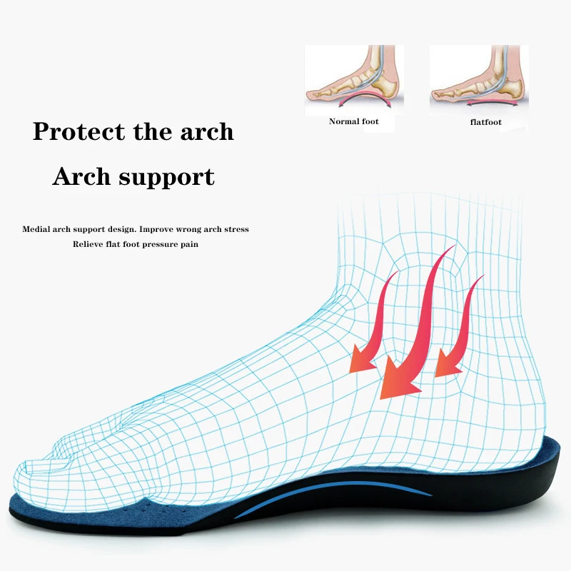 Arch Support Insole Feet Men Women Orthopedic Insoles Shoes Comfortable Shock-Absorbing Inserts Sport Running Shoe Sole