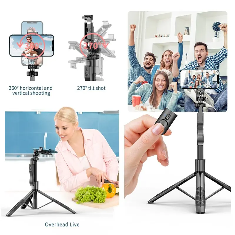Wireless Selfie Stick Tripod Stand Foldable Monopod For Gopro Action Cameras Smartphones Balance Steady Shooting Live selfie stick