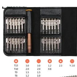 Jeu de tournevis de précision, 25 en 1, outil de réparation d'ouverture multifonctionnel Torx pour téléphones tablette PC HEX 