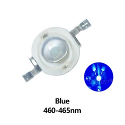 Multicolor High Power LED Chip Light Bulb - 3W X 10 Pieces (Blue 460nm)