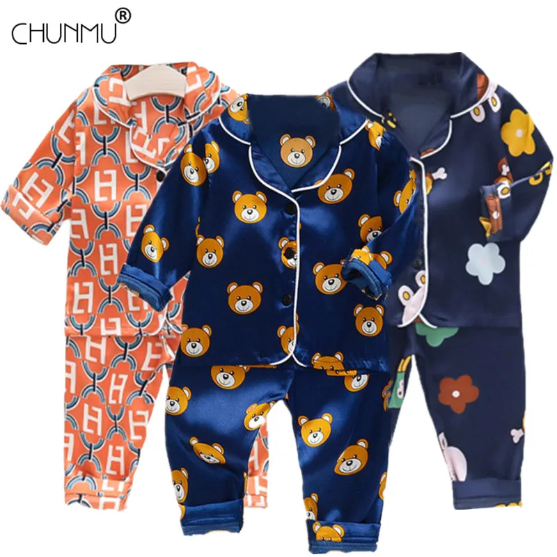 Children's Pajamas Set Spring Baby Boy Girl Clothes Casual Sleepwear Set Kids Cartoon Tops + Pants 2Pieces Toddler Clothing Sets kids clothing set
