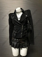 Veste d'hiver pour Moto et motard, Polo, vêtements Vintage des années 90, Cowboy, manches longues, capuche, fermeture éclair, Punk, gothique, pour fille 2