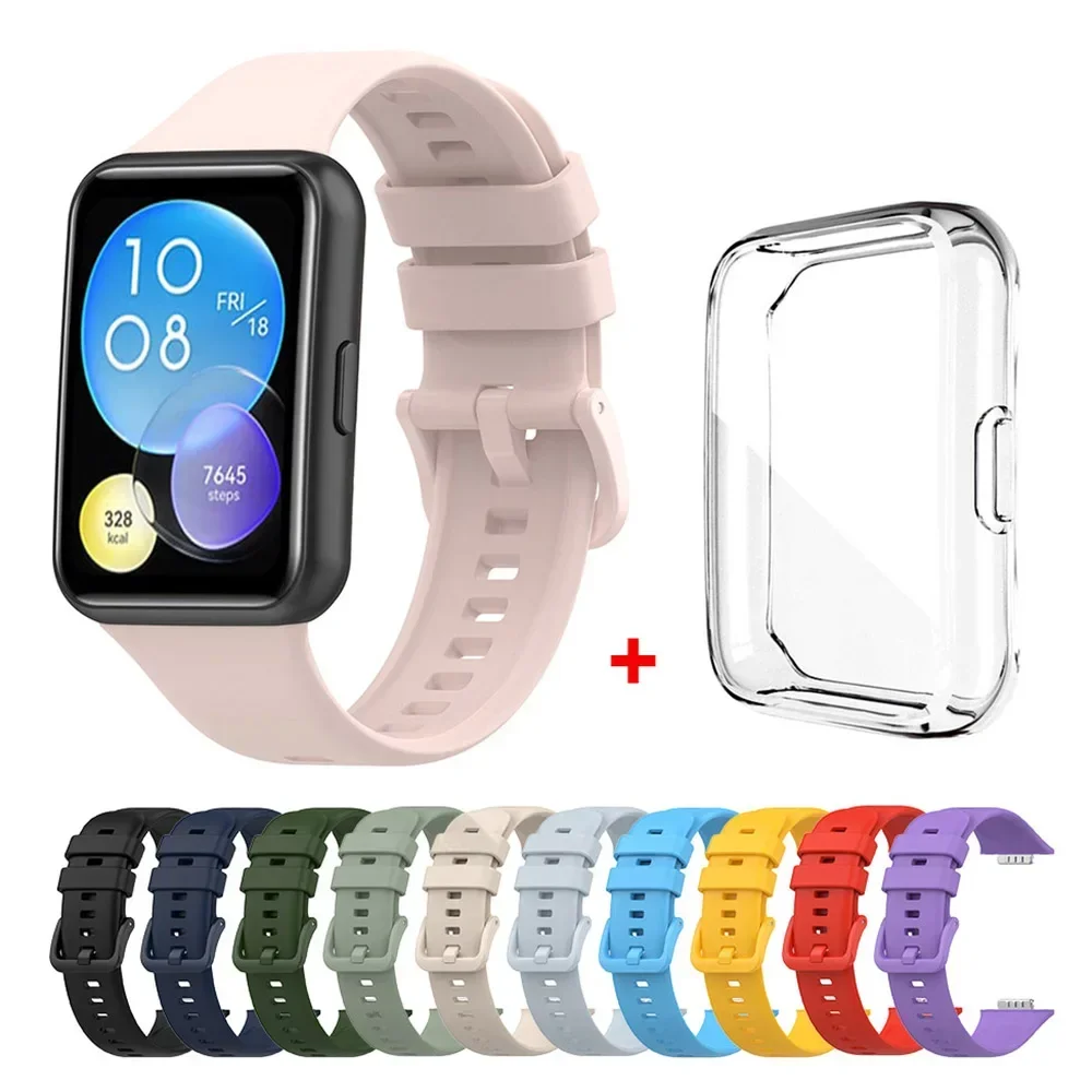 Silicone Strap with Transparent TPU Protective Case