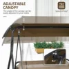 Outsunny 3-Person Porch Swing with Adjustable Tilt Canopy, Brown 4