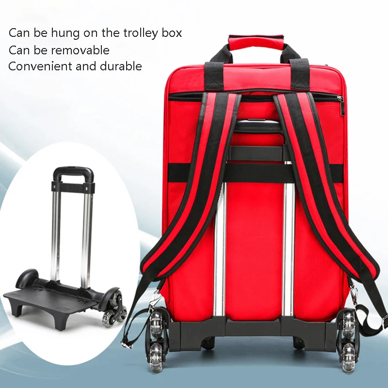 Empty Detachable Trolley Backpack Survival First Aid Kits Medical Care Trolley Emergency Rescue Doctor Visit First Aid Bag