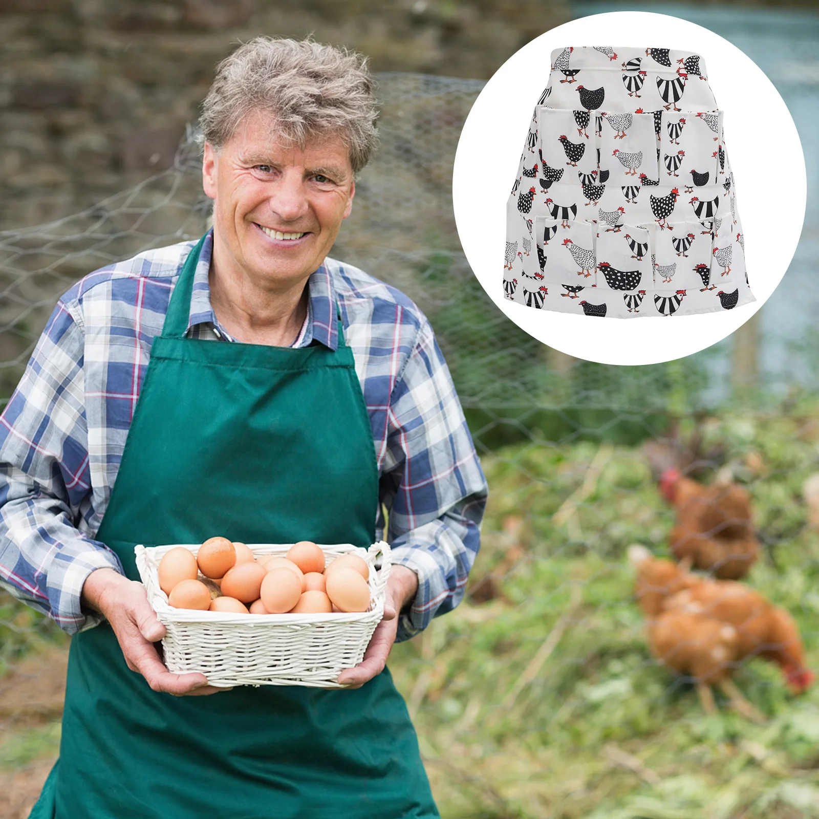 

Creative Eggs Gathering Apron Cloth Eggs Hen Eggs Apron with Pockets