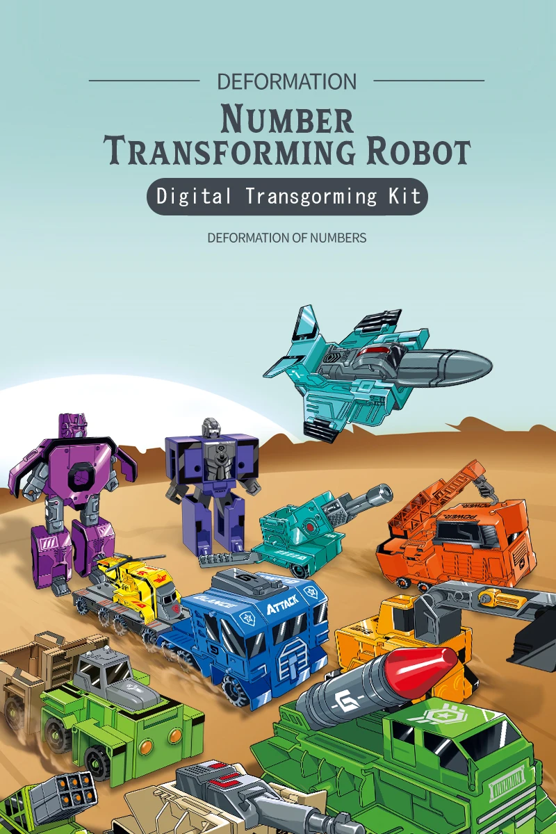 Digital Numbers Transportation Letter Tank Warrior