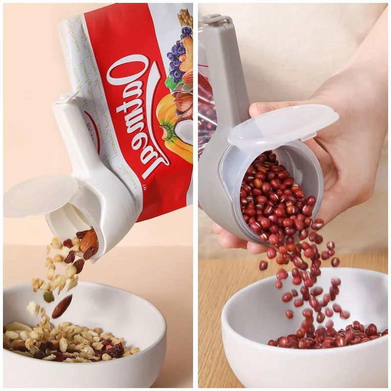 Bag Clips Food Storage Sealing Clips Pour Spouts Kitchen Chip Bag Clip Plastic Cap Sealer 2pc