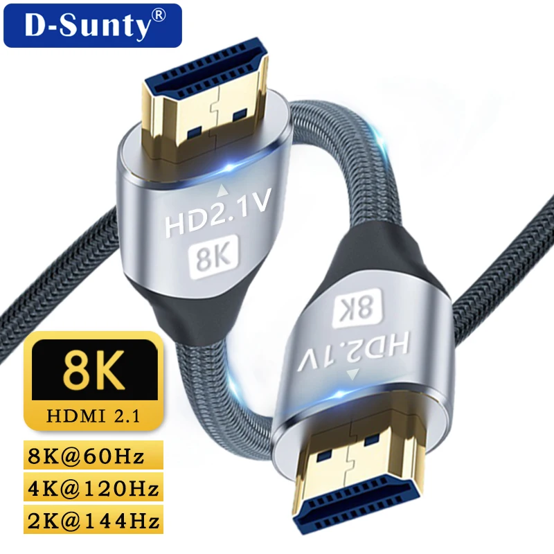 Cavo HDMI 2.1 8K 48Gbps 3 Metri: 4K 120Hz, HDR EARC Per PS5, RTX 3080, TV