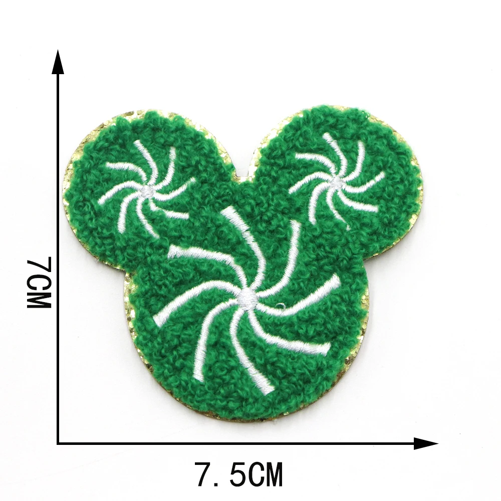 1pc neue Weihnachten Eisen auf Chenille Patches Glitzer Rand DIY Kleidung Applikation für T-Shirt Jeans Hut DIY Handwerk liefert Aufkleber – Detail 17