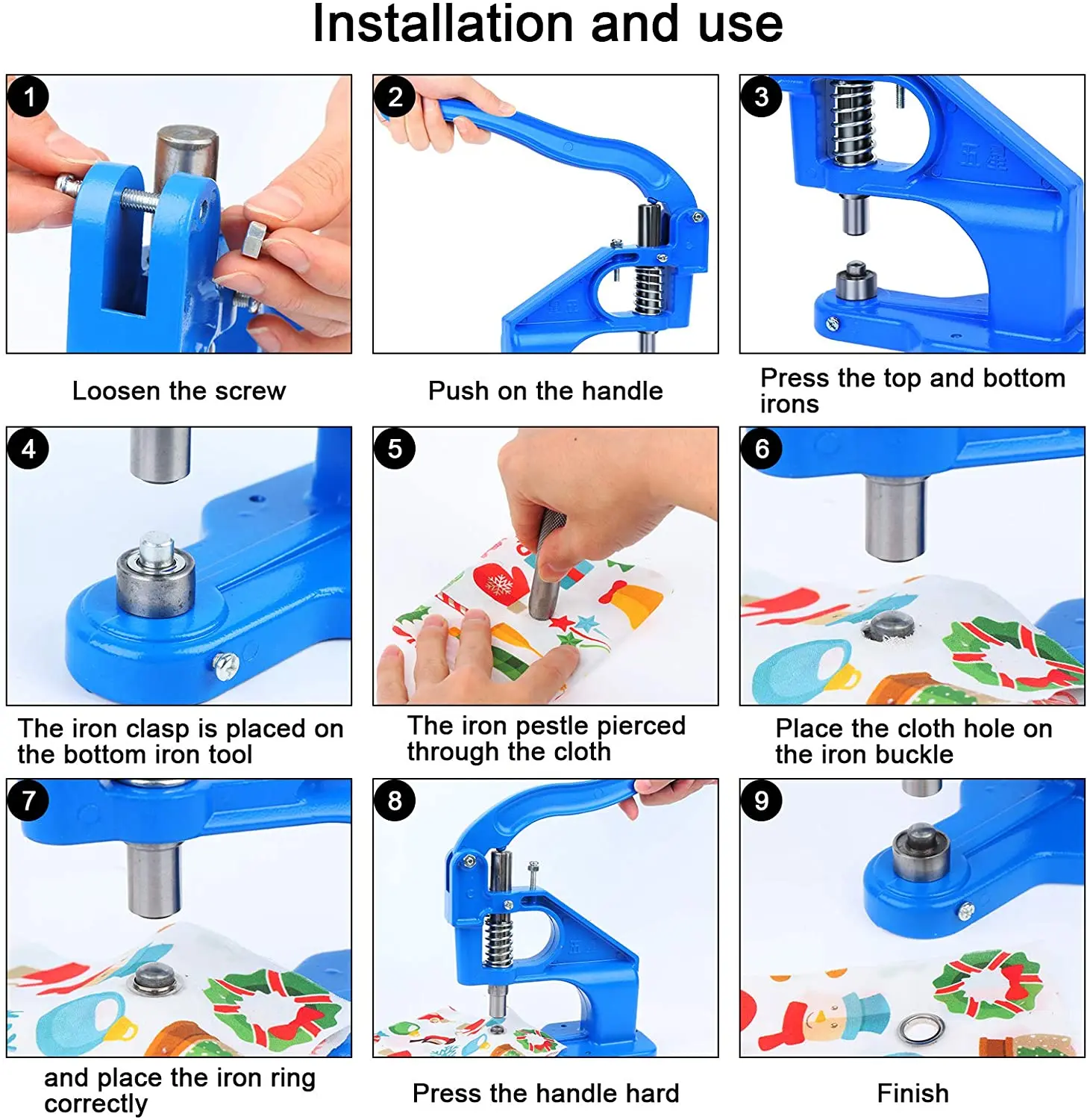 Grommet Eyelet Machine Punch Manual Installation Tool Hand Press Sew  Pressing Clamp Machine DIY Manual Snap Press for Eyelets - AliExpress