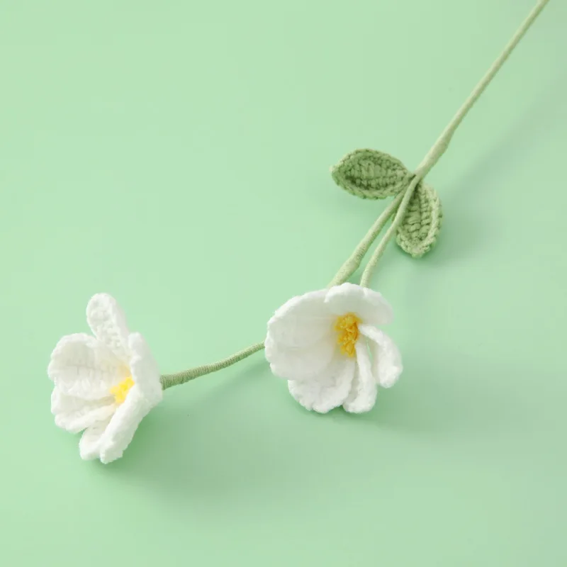 Blaue Schneeflocke häkeln Blumenstrauß kreative gestrickte Blumen künstliche Blume Home Decor häkeln Blumenstrauß Geschenk – Detail 8