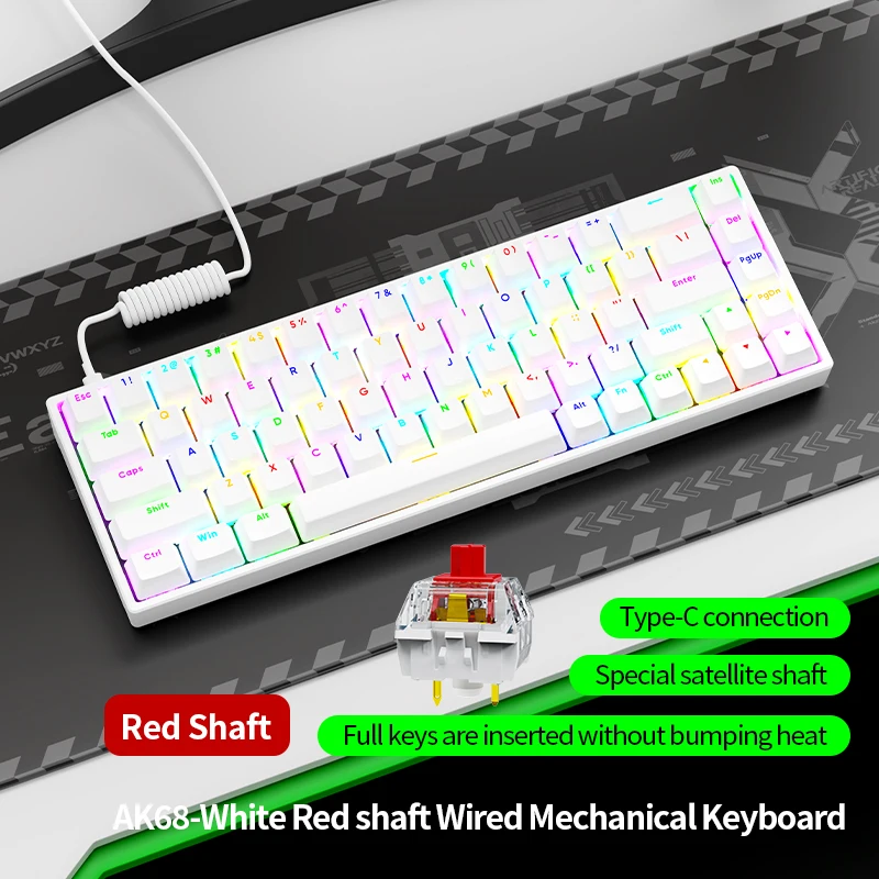 SOREX AK68 Mechanical Keyboard ABS Keycap 68 Keys Wired Gamer SOREX AK68 Mechanical Keyboard ABS Keycap 68 Keys Wired Gamer