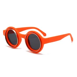 Men's Fashion Retro Round Sunglasses - Trendy Classic Circular Eyewear Accessory with UV400 Protection (As picture)