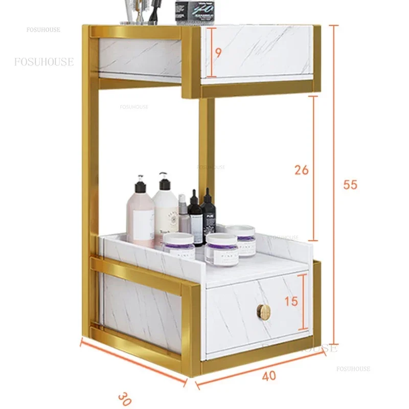 Durable Household Hair Salon Trolley Wall-mounted Hairstylist Barber Shop Cabinet Multi-functional Dormitory Tool Storage Rack G