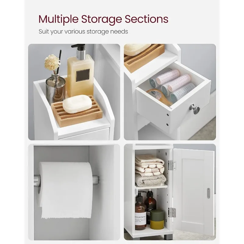 Small Bathroom Storage Cabinet for Toilet Paper Holder-Toilet